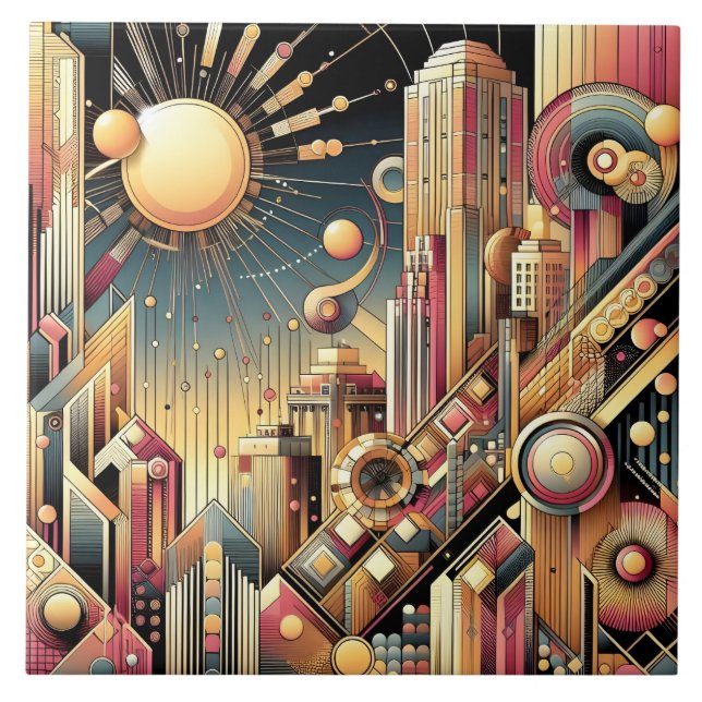 Cool abstract pattern lovers  ceramic tile (Front)