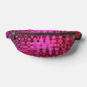 Cool Abstract Pink and Black Atomic Retro Zigzags Bum Bags