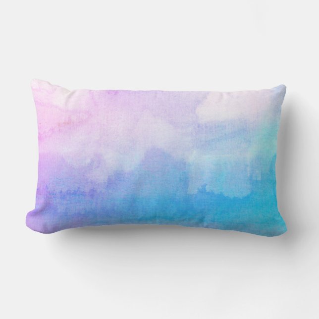cool abstract purple and blue throw pillow (Front)