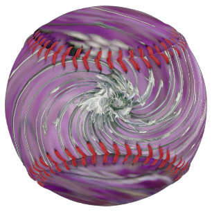 Cool Abstract Purple Floral Swirl Softball