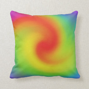 Cool Abstract Rainbow Wave Art Cushion