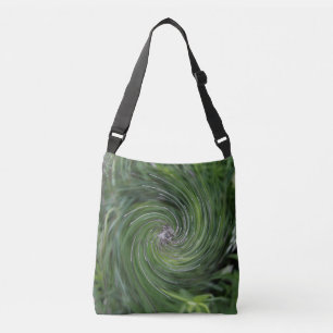Cool Abstract Retro Chartreuse Green Floral Swirl Crossbody Bag