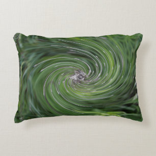 Cool Abstract Retro Chartreuse Green Floral Swirl Decorative Cushion