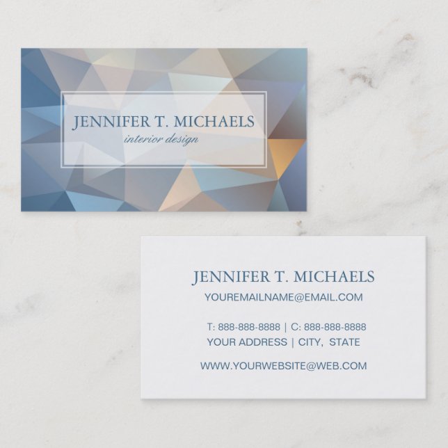 Cool Abstract Triangle Pattern Business Card (Front/Back)