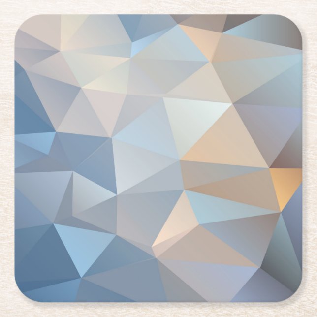Cool Abstract Triangle Pattern Square Paper Coaster (Front)