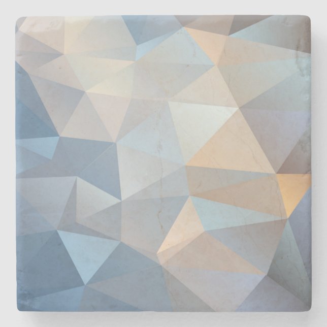 Cool Abstract Triangle Pattern Stone Coaster (Front)