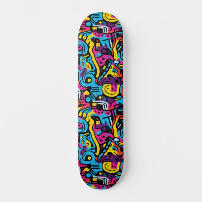 Cool Abstract Urban Street Art Wide Skateboard (Front)