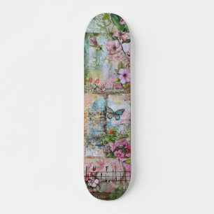Cool Abstract Vintage Floral Art Street Skateboard