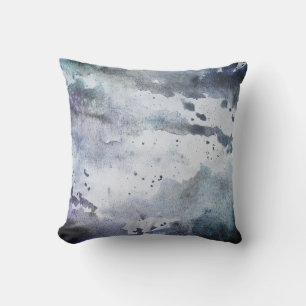cool abstract watercolor splash modern artistic cushion