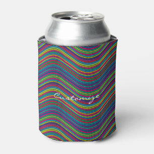 Cool Abstract Wavy line art Thunder_Cove Can Cooler