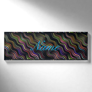 Cool Abstract Wavy line art Thunder_Cove Name Tag