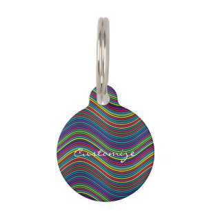 Cool Abstract Wavy line art Thunder_Cove Pet Tag