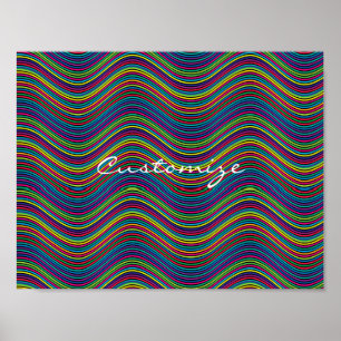 Cool Abstract Wavy line art Thunder_Cove Poster