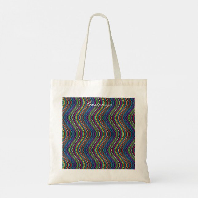 Cool Abstract Wavy line art Thunder_Cove Tote Bag (Back)
