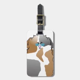 Cool Abyssinian Guinea Pig in Sunglasses Luggage Tag