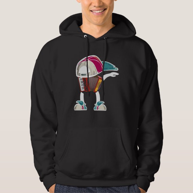 Cool Accordion Instrument Dabbing Accordionist Hoodie (Front)