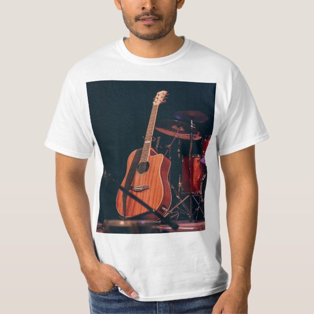 Cool Acoustic Guitar T-Shirt (Front)