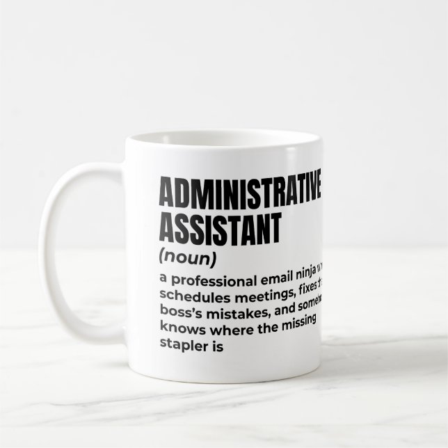 Cool Administrative Assistant Definition Coffee Mug (Left)