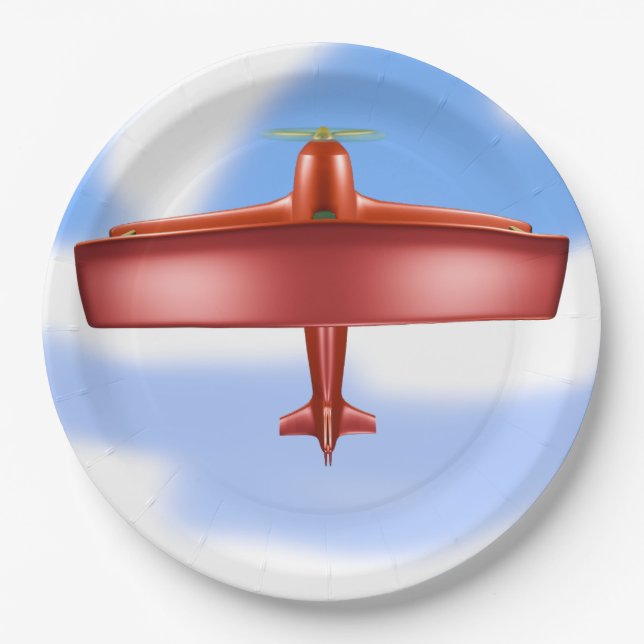 Cool Adventurous Flying Red Uproar Paper Plate (Front)