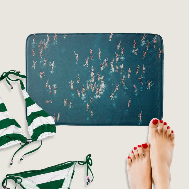 Cool Aerial Photo of Swimmers  Bath Mat (Creator Uploaded)