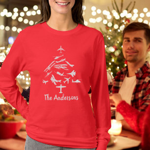 Cool Aeroplane Christmas Tree,Aviation,Personalise T-Shirt