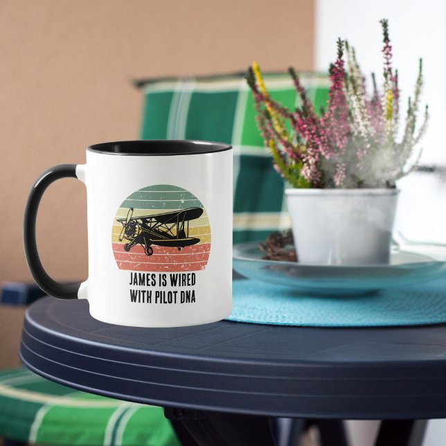 Cool Aeroplane & sunset, Vintage Retro style Custo Mug (Creator Uploaded)