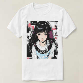 Cool Aesthetic Japanese Anime Girl T-Shirt
