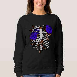 Cool Aesthetic Skeleton Plant Nature Art Sweatshirt