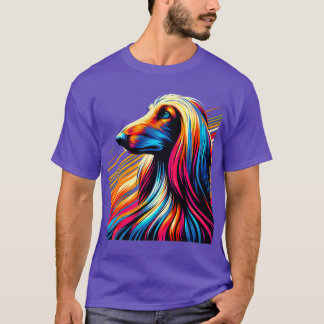 Cool Afghan Hound Colourful Dog Afghan Hound Art 1 T-Shirt