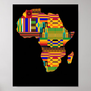 Cool Africa Map Kente Cloth For Wo African Lover Poster