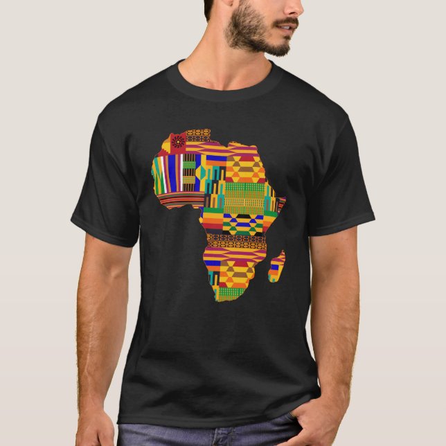 Cool Africa Map Kente Cloth For Wo African Lover T-Shirt (Front)
