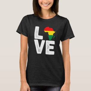 Cool Africa Map Love For Afro Men Women Black Hist T-Shirt