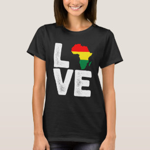 Cool Africa Map Love For Afro Men Women Black Hist T-Shirt