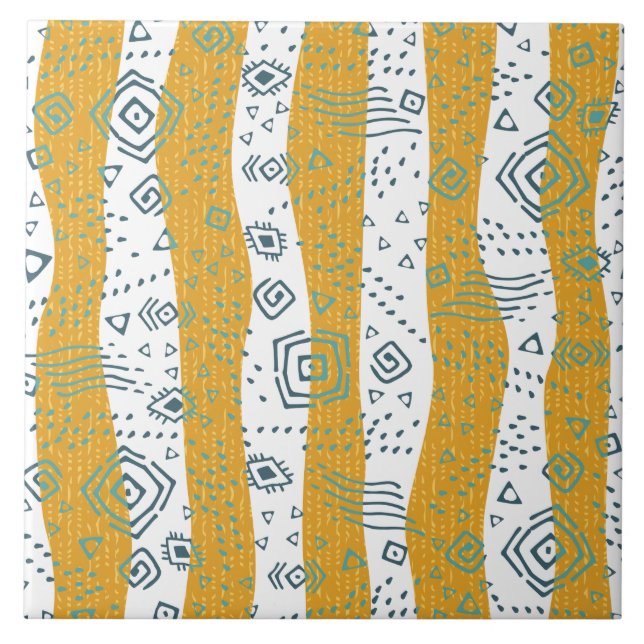 cool Africa pattern decor ceramic tile (Front)