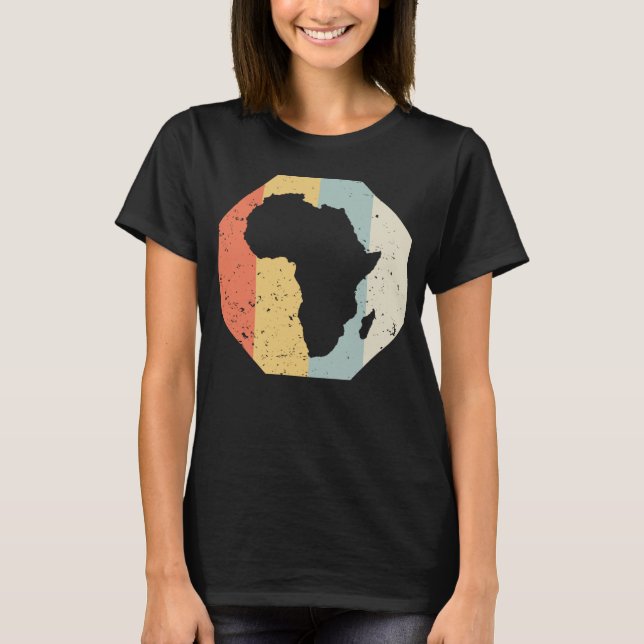 Cool AFRICA WomenMen  Retro African Outline T-Shirt (Front)