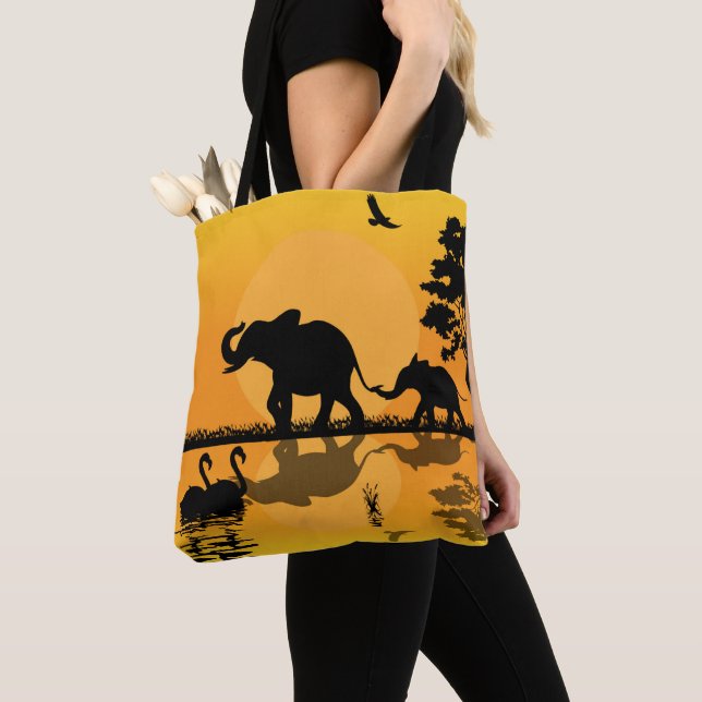 cool African elephant lovers Tote Bag (Close Up)