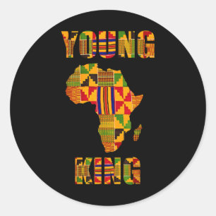 Cool African Kente Art Men Boys Kids African Ameri Classic Round Sticker