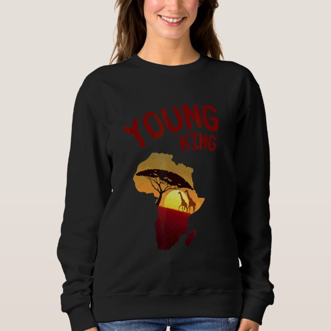 Cool African Kente Art Men Boys Kids African Ameri Sweatshirt (Front)