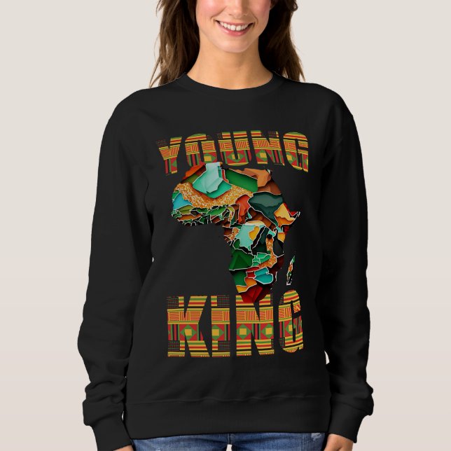Cool African Kente Men Boys Kids African American  Sweatshirt (Front)