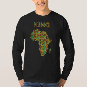 Cool African King Kente Africa Map Ghanaian Herit T-Shirt