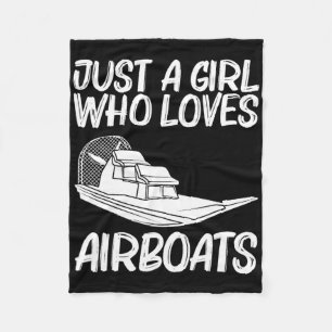 Cool Airboat Gift For Girls Mum Airboat Racing Air Fleece Blanket
