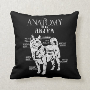 Cool Akita Anatomy Clos Gifts Dog Lovers Cushion
