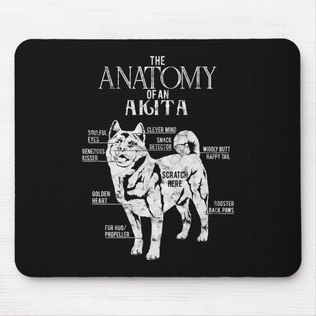 Cool Akita Anatomy Clos Gifts Dog Lovers Mouse Pad (Front)