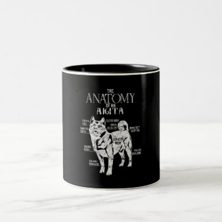 Cool Akita Anatomy Clos Gifts Dog Lovers Two-Tone Coffee Mug
