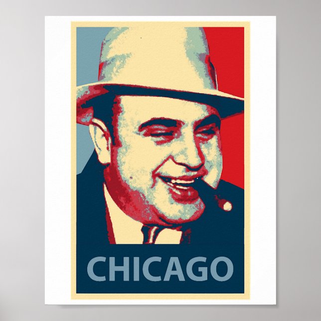 Cool Al Capone Italian Gangster Chicago Hope Óbámá Poster (Front)