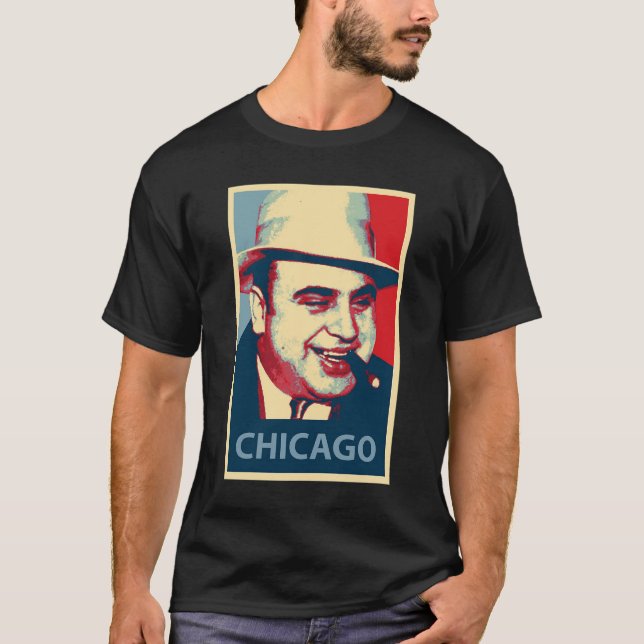 Cool Al Capone Italian Gangster Chicago Hope Óbámá T-Shirt (Front)