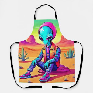 Cool Alien Desert Chillin Apron