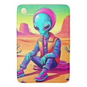 Cool Alien Desert Chillin Bath Mat