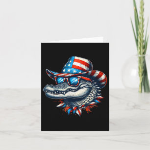 Cool Alligator 4th Of July Independence Day Usa Me Card