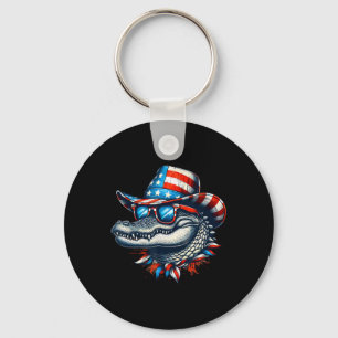 Cool Alligator 4th Of July Independence Day Usa Me Key Ring